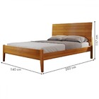 Cama De Casal Amazone 140cm Madeira Maciça Amêndoa Mel - Josa