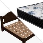 Cama De Casal Anti Ruido Lais Basoto Teka Fosco Com Colchão G