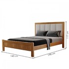 Cama De Casal Belize 140cm Madeira Maciça Amêndoa Mel - Josan