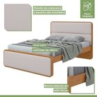 Cama De Casal Com 2 Mesas De Cabeceiras Loop Amêndoa Clean