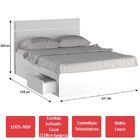 Cama De Casal Com 4 Gavetas 100% Mdf 22870 Branco - Foscarini