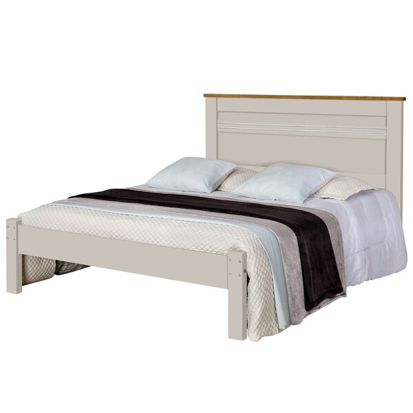 Cama De Casal Com Cabeceira Plaza Off White G68 - Gran Belo