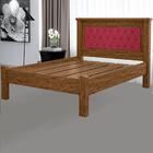 Cama De Casal Com Capitone Na Cabeceira Mega Castanho E Vinho