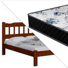 Cama De Casal De Madeira Maciça Castanho Pérola Nemargi Com C