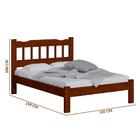 Cama De Casal De Madeira Maciça Castanho Pérola Nemargi Com C