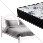 Cama De Casal De Madeira Melissa Fénix Branco Com Colchão Gaz