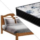 Cama De Casal De Madeira Melissa Fénix Castanho Com Colchão G