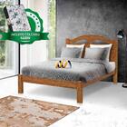 Cama De Casal De Madeira Melissa Fénix Castanho Com Colchão G