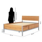 Cama De Casal Em Madeira Maciça 147cm X 198cm Square Natural