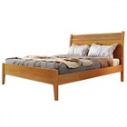 Cama De Casal Esmeralda 160cm Madeira Maciça Amêndoa Mel - Jo