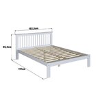 Cama De Casal Júlia De Madeira Maciça Com Lastro Branco