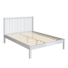 Cama De Casal Lucy De Madeira Maciça Com Lastro Branco