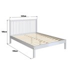 Cama De Casal Lucy De Madeira Maciça Com Lastro Branco