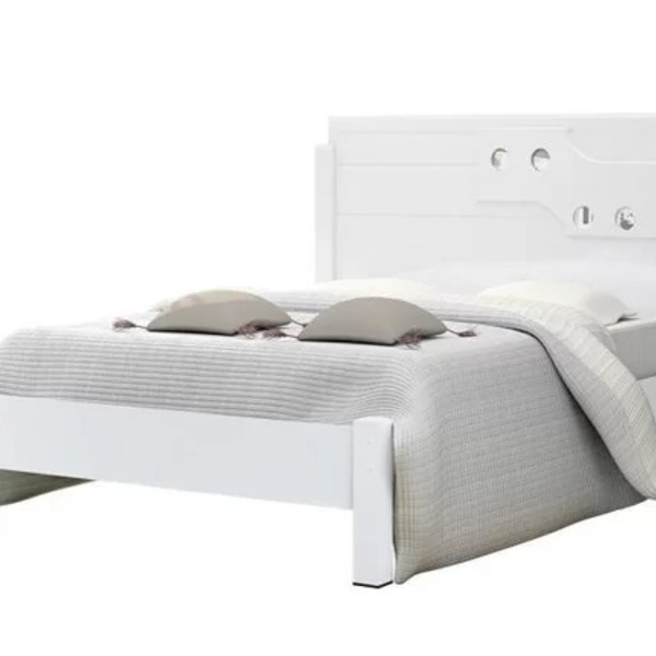 Cama De Casal Luiza 1.40 Branco – Vitamov