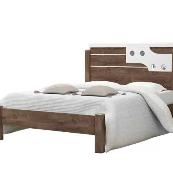 Cama De Casal Luiza 1.40 Castanho/off White – Vitamov