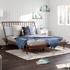 Cama De Casal Lunna 100 % Madeira Maciça Walnut