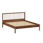 Cama De Casal Madeira 140x190cm Cabeceira Ripada Castanho Apo