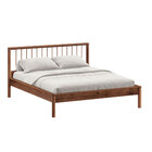 Cama De Casal Madeira 140x190cm Cabeceira Ripada Castanho Apo