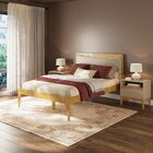 Cama De Casal Madeira Maciça Cabeceira Estofada Bento Yescasa