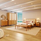 Cama De Casal Madeira Maciça Viena  Mel