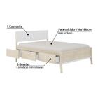 Cama De Casal Multifuncional Square Madeira Maciça/mdf-branco