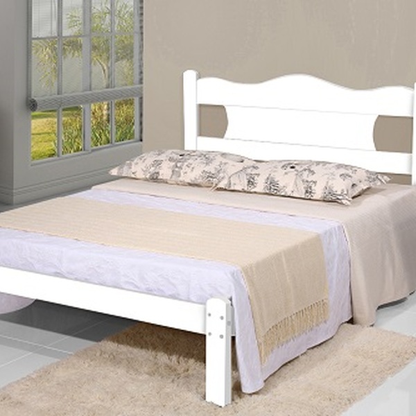 Cama De Casal Munique Branco - Gabrielli Móveis