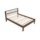 Cama De Casal Nogal/branco Cm8005 - Tecno Mobili