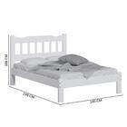 Cama De Casal Perola De Madeira Maciça Reforçada Branco