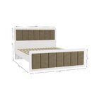 Cama De Casal Queen Em Mdp 198x158cm Revestido Em Suede Branco