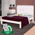 Cama De Casal Reforçada Mdf Livia Branco Carmolar Com Colchão