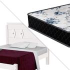 Cama De Casal Reforçada Mdf Livia Branco Carmolar Com Colchão
