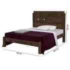 Cama De Casal Reforçada Mdf Livia Nogal Carmolar Com Colchão