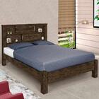 Cama De Casal Resistente Veneza Nogal Carmolar Com Colchão Ca