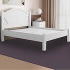 Cama De Casal Rustica Branca Master Fênix Com Colchão Casal H