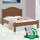 Cama De Casal Rustica Castanho Master Fênix Com Colchão Gazin