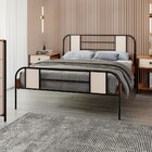 Cama De Casal Sevilha Preto/canela Rústico/off White - Art Pa