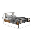 Cama De Casal Tubular 138cm Sevilha Preto/canela Rustico/off