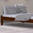 Cama De Casal Turca De Madeira Maciça Reforçada Castanho