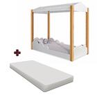 Cama De Criança Casinha Nuvem Com Colchão Branco Mel Doçura C