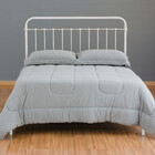 Cama De Ferro Patente Viuva - Sem Peseira -  Branco Envelheci