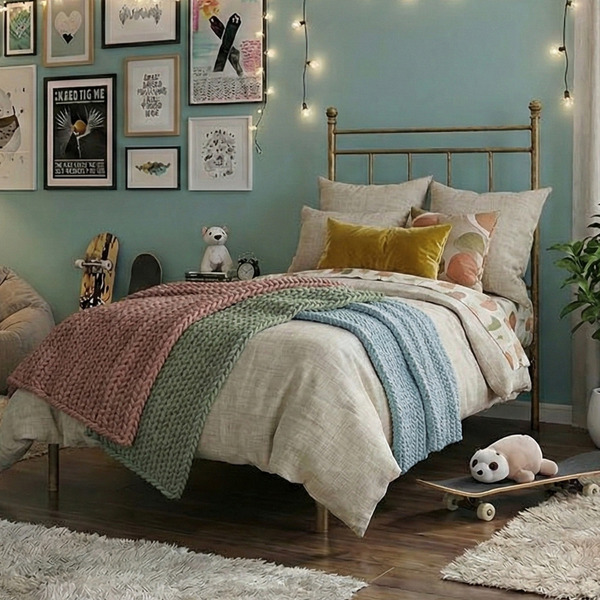 Cama De Ferro Romana Solteiro - Sem Desenho Da Peseira