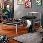 Cama De Ferro Vintage Solteiro 0.78 Cinza Jane Shop Jm