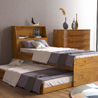 Cama De Madeira Bibox Solteiro 90 Cm Com Baú E Cama Auxiliar