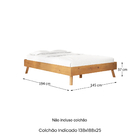 Cama De Madeira Casal Futon Baixa Moderna Freijó Karri