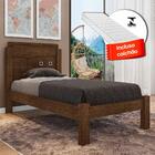 Cama De Mdf Solteiro Com Colchão Leticia Malbec Framar