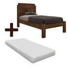 Cama De Mdf Solteiro Com Colchão Leticia Malbec Framar