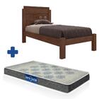 Cama De Mdf Solteiro Leticia Chocolate Framar Com Colchão Pro