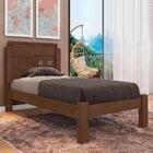 Cama De Mdf Solteiro Leticia Chocolate Framar Com Colchão Pro