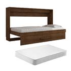 Cama De Parede Solteiro Lucy Malbec Com Colchão