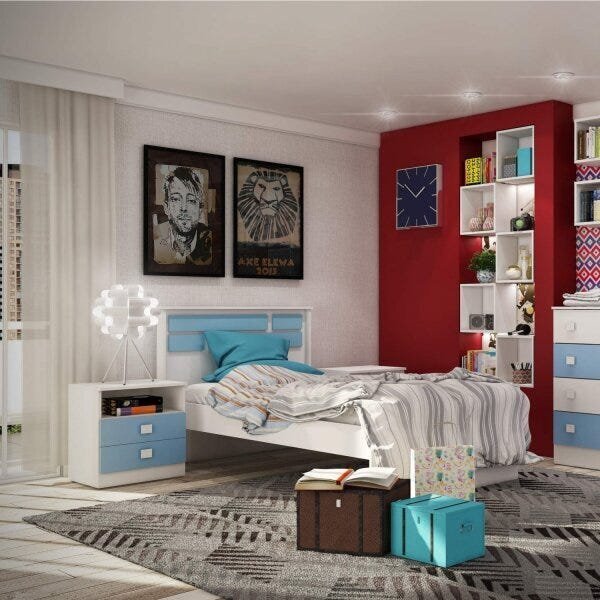 Cama De Solteiro 8008 Espresso Móveis Branco